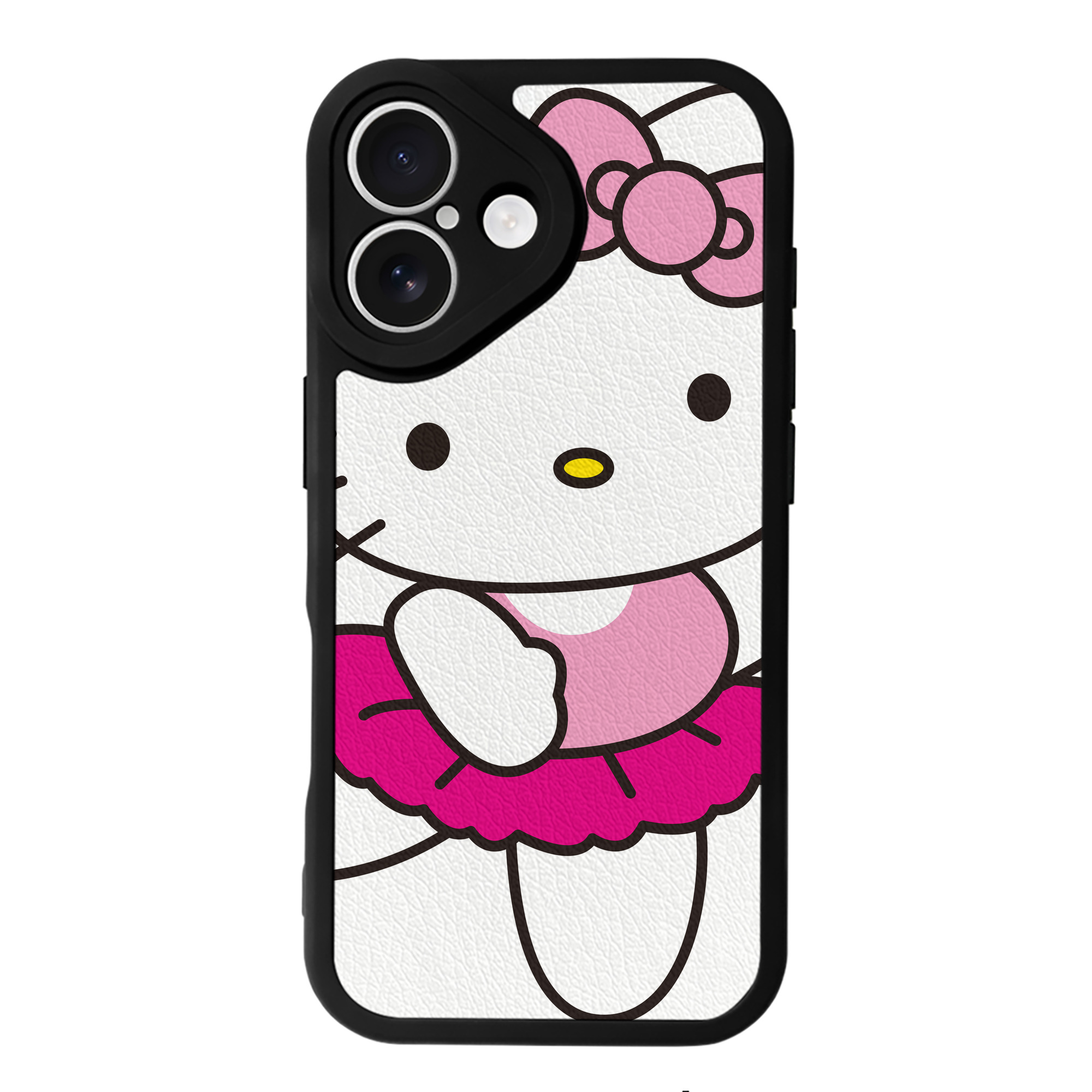 （画像用） Hello Kitty ハローキティ 【iPhone 16シリーズ対応】シリコンスマホケース（レザー調） 材質：シリコン
